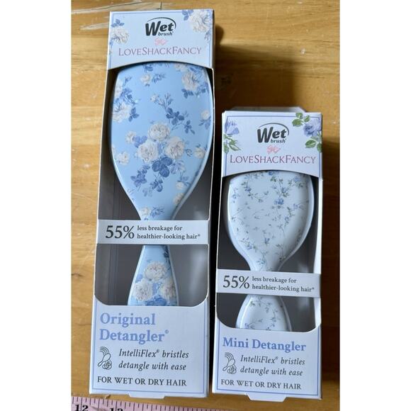 2 Wet Brush x LoveShackFancy Original & Mini Detangler Everblooming Rosettes - Picture 1 of 2